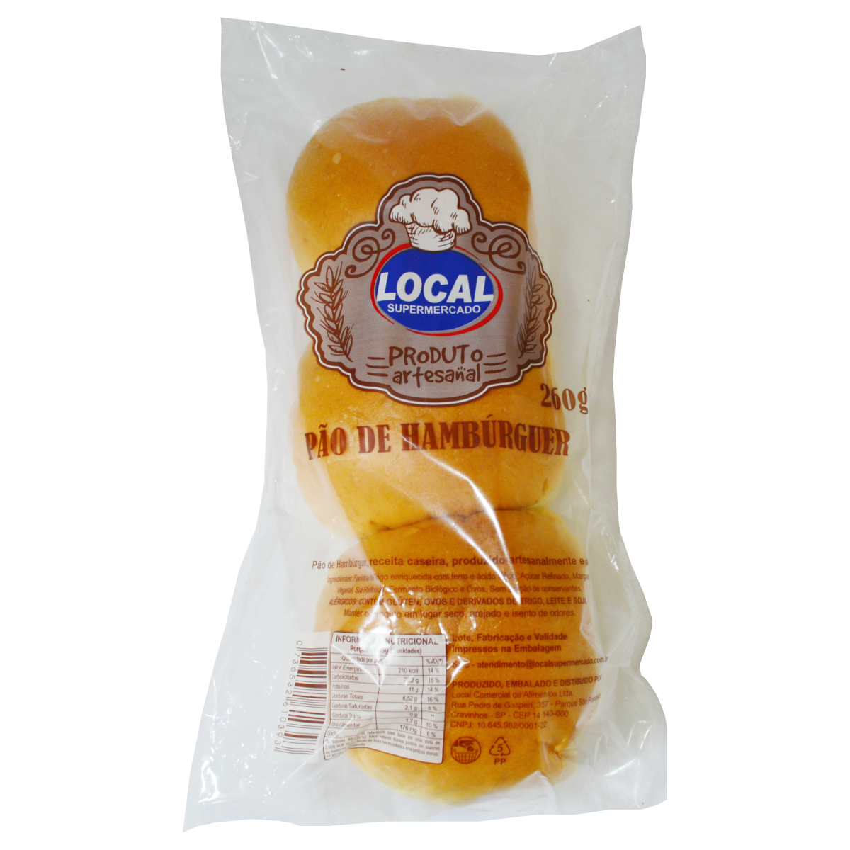 Pao Local 260g Hamburger