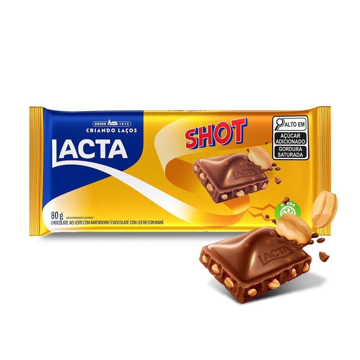 Choc Barra Lacta 80G Shot