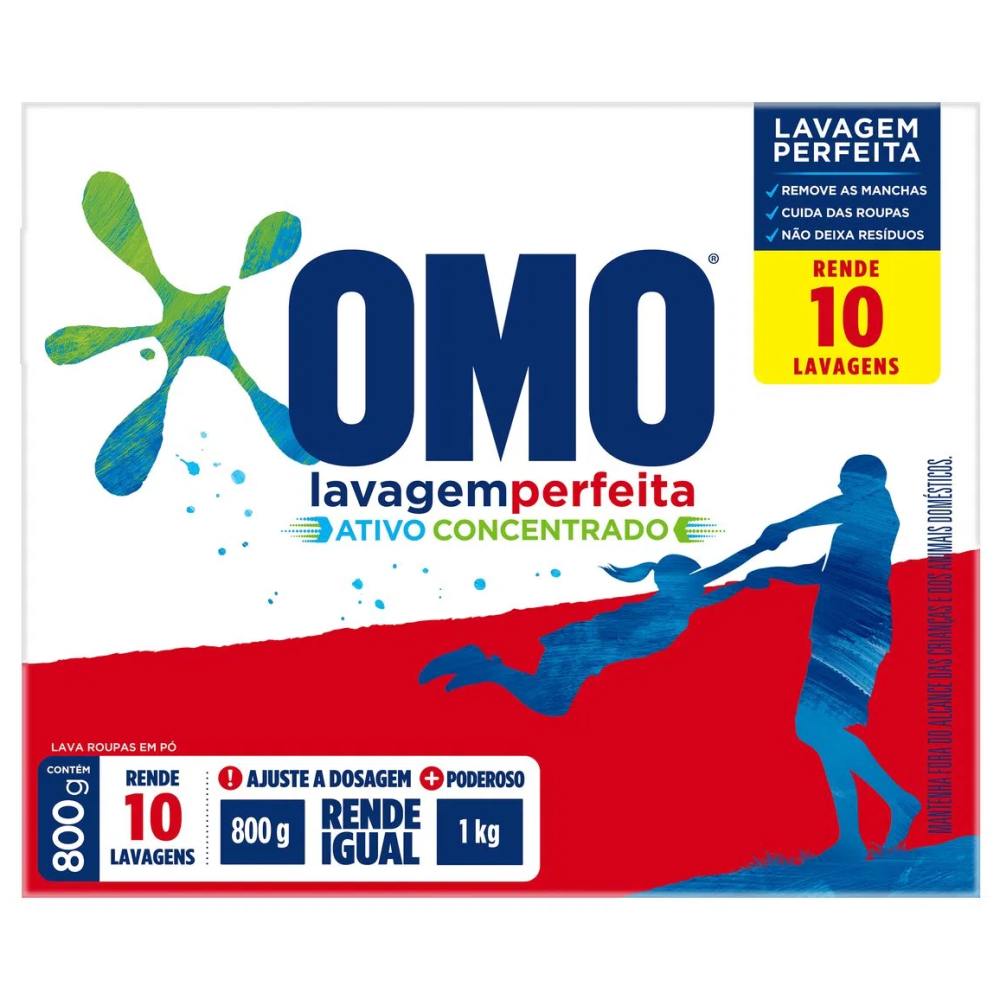 Detergente Po Omo 800g Lav Perfeita