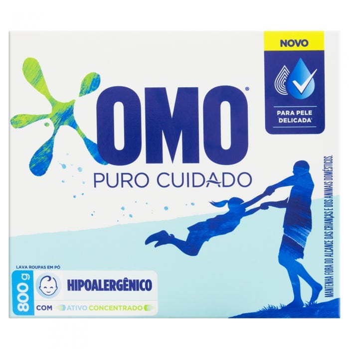Detergente Po Omo 800g Puro Cuidado