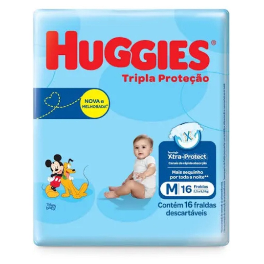 Fralda Huggies Tripla - P/18un