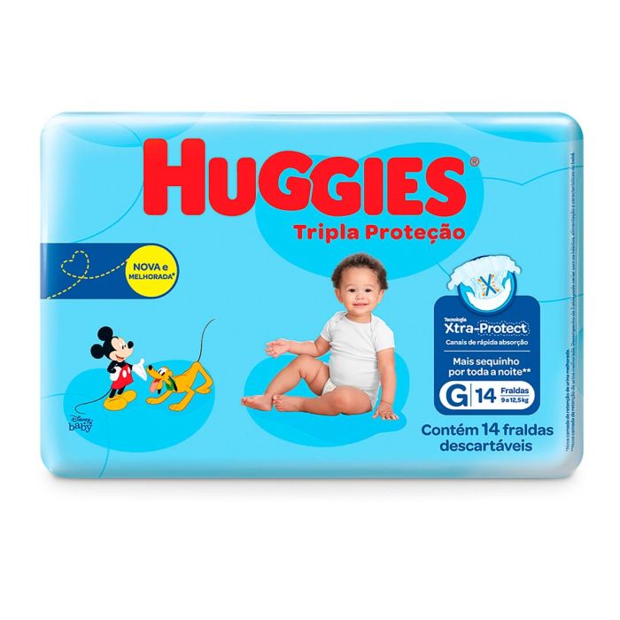 Fralda Huggies Tripla - G/14un