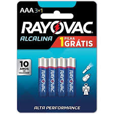 Pilha Rayovac Alc Aaa 4un