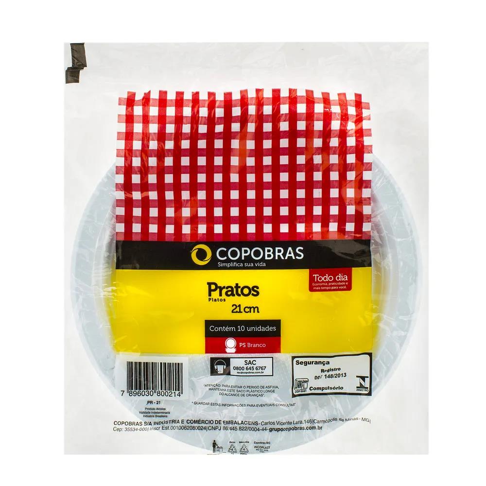 Prato Plast Copobras N21 - Branco 10un