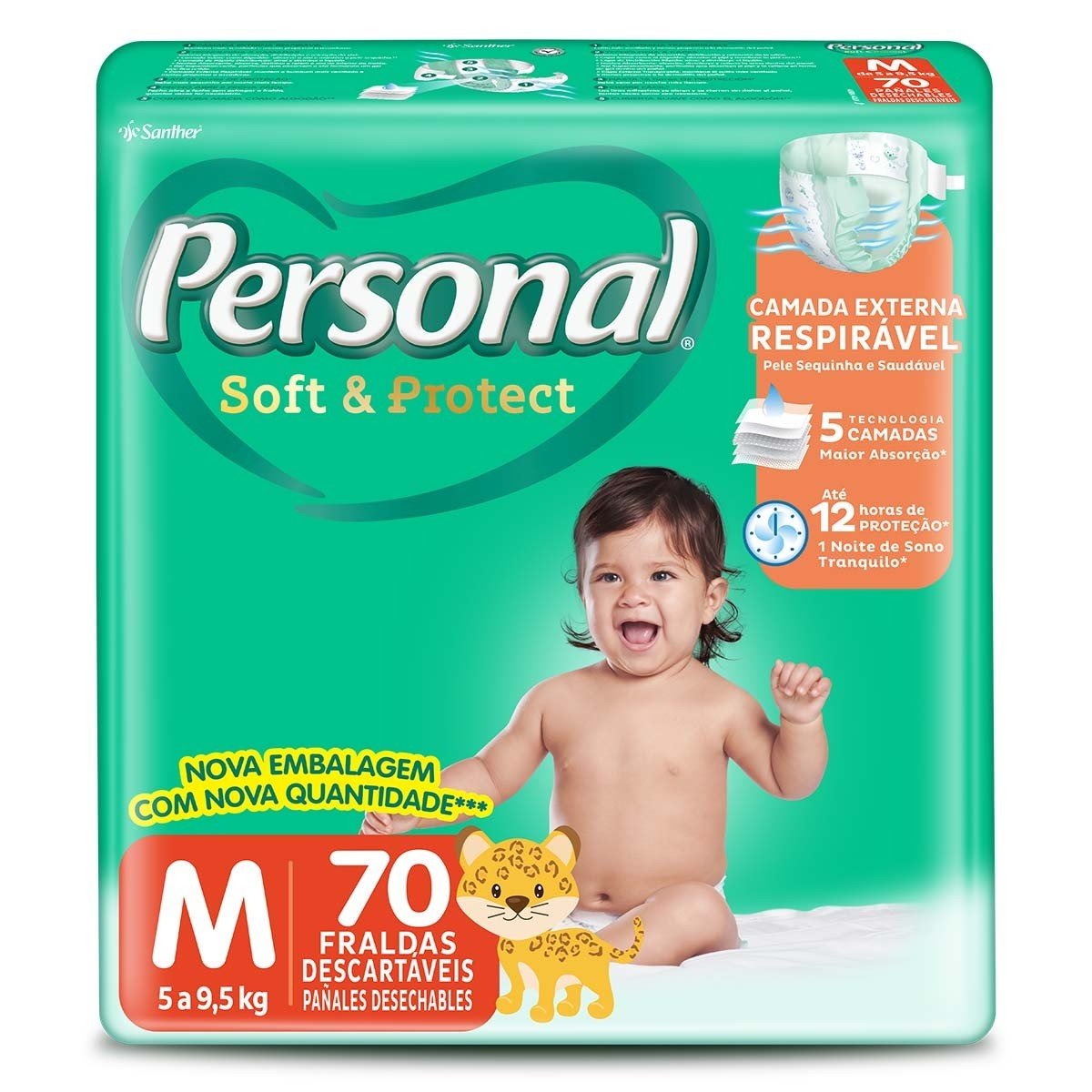 Fralda D.Personal Hiper - M/70un Gratis 3un