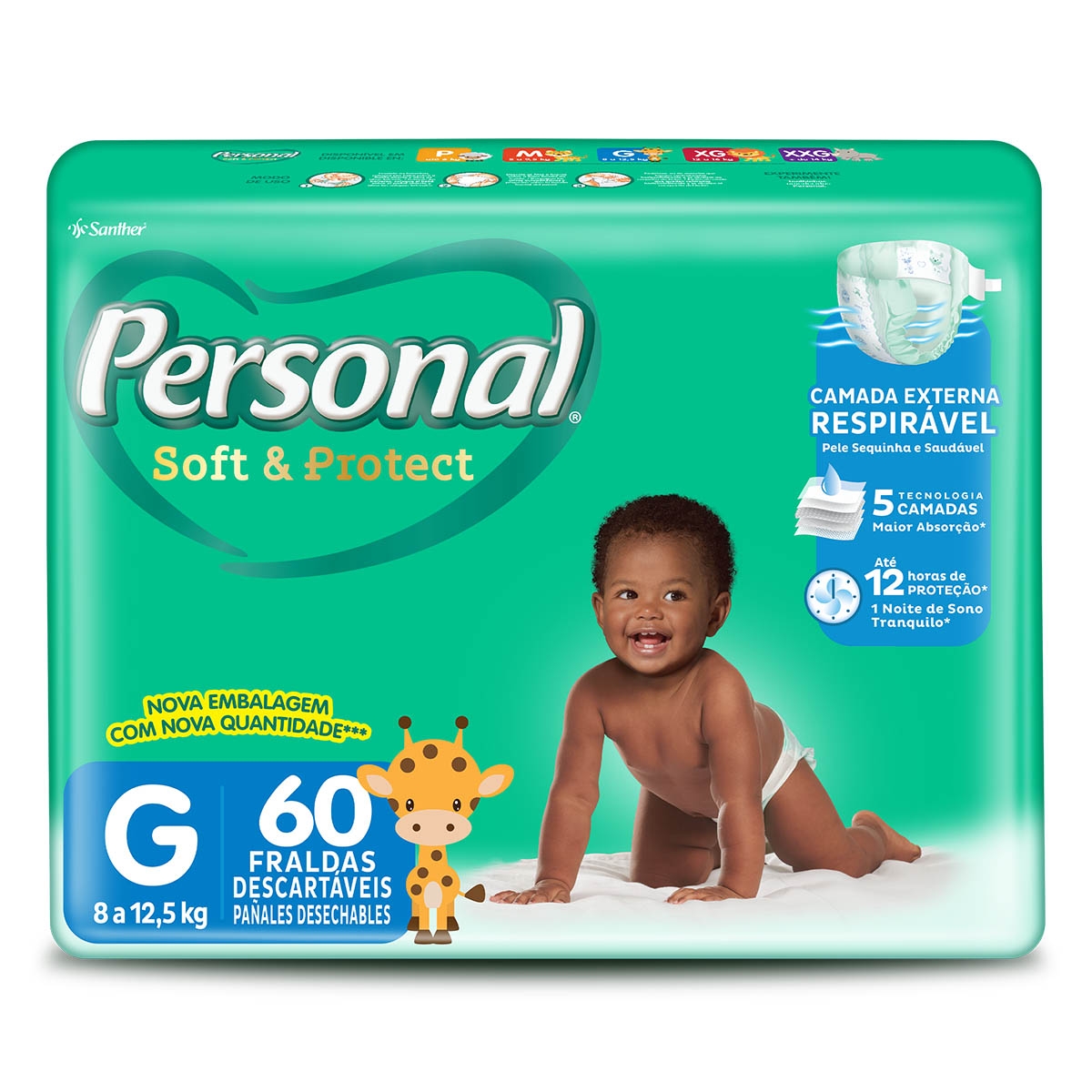 Fralda D.Personal Hiper - G/60un Gratis 3un