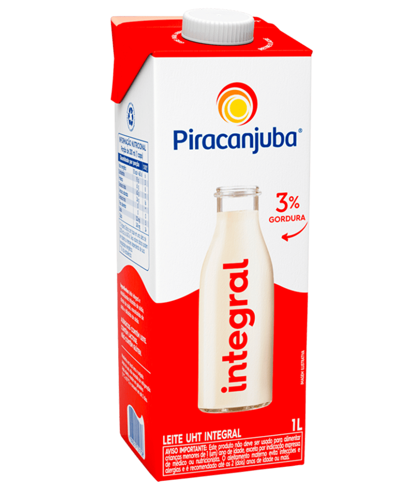 Leite L Vida Piracanjuba 1L Integral C/Tampa