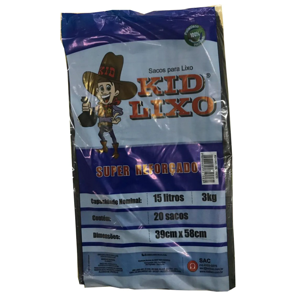 Saco Lixo Kid Lixo 15l - 20un