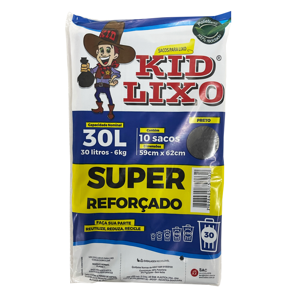 Saco Lixo Kid Lixo 30l - 10un