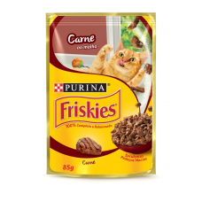 Racao Nestle Purina Friskies Sache Carne ao Molho para Gatos - 85 g