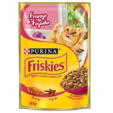 Ração Nestlé Purina Friskies Sachê Frango e Fígado ao Molho para Gatos - 85 g