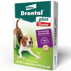 Drontal Plus Sabor Carne Cães 10 Kg - 4 Comprimidos
