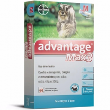 Advantage Max3 Cão 1,0ml 4 a 10kg 3 unidades Bayer