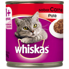 Ração Úmida Whiskas Lata Patê de Carne para Gatos Adultos 290 g