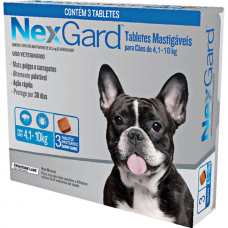 Antipulgas e Carrapatos NexGard 28,3 mg para Caes de 4,1 a 10 Kg - 3 Tabletes