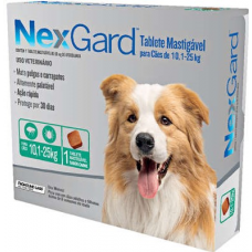 Antipulgas e Carrapatos NexGard 68 mg para Cães de 10,1 a 25 Kg - 1 Tablete