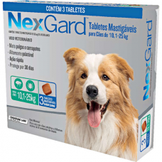 Antipulgas e Carrapatos NexGard 68 mg para Caes de 10,1 a 25 Kg - 3 Tabletes